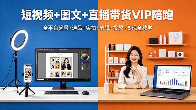 （18319期）短视频+图文+直播带货VIP陪跑，全平台起号+选品+实拍+剪辑+投放+变现全教学_生财有道创业项目网-生财有道