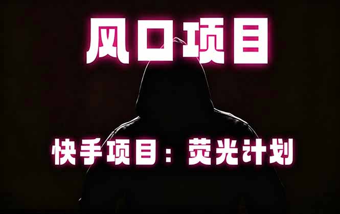（18560期）快手风口项目，荧光计划托管，长期稳定，适合批量做_生财有道创业项目网-生财有道