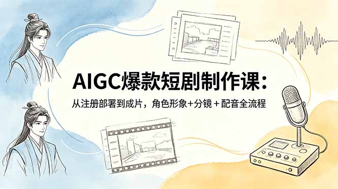 （18676期）AIGC爆款短剧制作课：从注册部署到成片，角色形象+分镜+配音全流程_生财有道创业项目网-生财有道