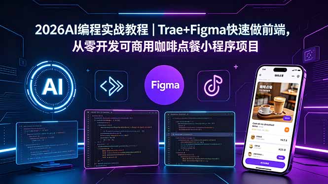 （18627期）2026AI编程实战教程｜Trae+Figma快速做前端，从零开发可商用咖啡点餐小程序项目_生财有道创业项目网-生财有道