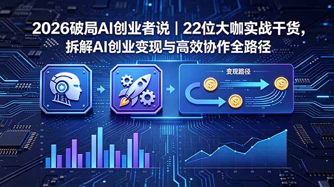 （18628期）2026 破局 AI 创业者说｜22 位大咖实战干货，拆解 AI 创业变现与高效协作全路径_生财有道创业项目网-生财有道