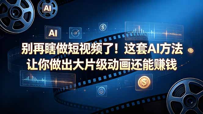 （18549期）别再瞎做短视频了！这套 AI 方法让你做出大片级动画还能赚钱【原创双语字幕】_生财有道创业项目网-生财有道