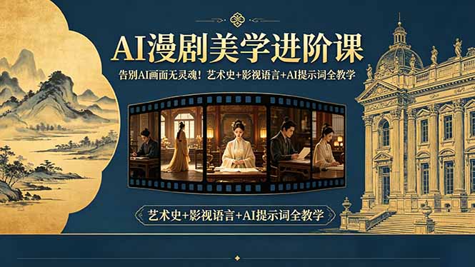 （18480期）告别AI画面无灵魂！AI漫剧美学进阶课，艺术史+影视语言+AI提示词全教学_生财有道创业项目网-生财有道