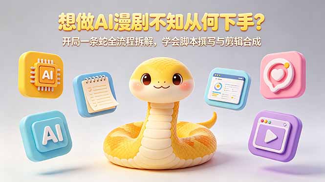 （18550期）想做AI漫剧不知从何下手？开局一条蛇全流程拆解，学会脚本撰写与剪辑合成_生财有道创业项目网-生财有道
