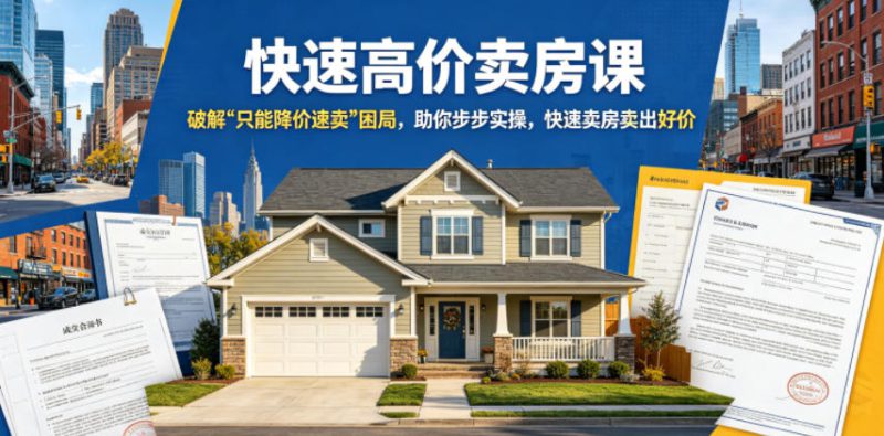 快速高价卖房课，破解“只能降价速卖”困局，助你步步实操，快速卖房卖出好价（更新2026）——生财有道创业项目网-生财有道