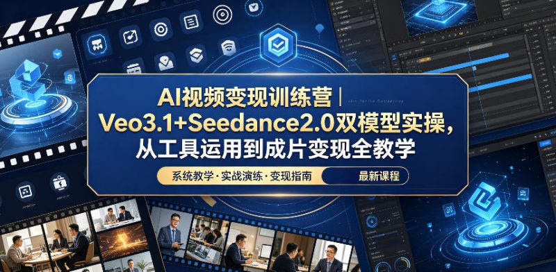 AI视频变现训练营｜Veo3.1+Seedance2.0双模型实操，从工具运用到成片变现全教学——生财有道创业项目网-生财有道