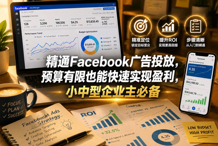 精通Facebook广告投放，预算有限也能快速实现盈利，小中型企业主必备【原创双语字幕】——生财有道创业项目网-生财有道