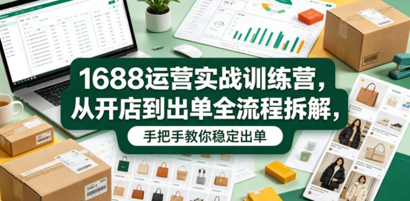 1688运营实战训练营，从开店到出单全流程拆解，手把手教你稳定出单——生财有道创业项目网-生财有道