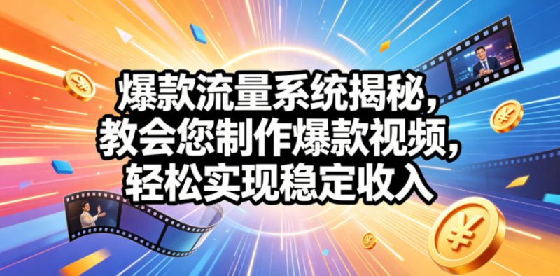 爆款流量系统揭秘，教会您制作爆款视频，轻松实现稳定收入【原创双语字幕】——生财有道创业项目网-生财有道