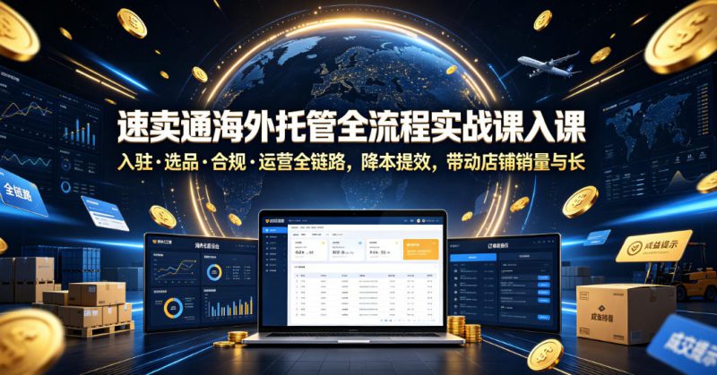 速卖通海外托管全流程实战课入驻・选品・合规・运营全链路，降本提效，带动店铺销量与收益增长——生财有道创业项目网-生财有道