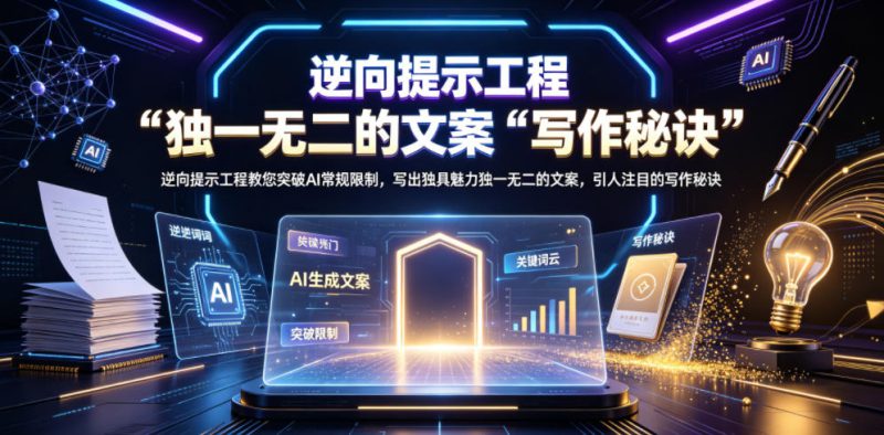 逆向提示工程教您突破AI常规限制,写出独具魅力独一无二的文案,引人注目的写作秘诀【原创双语字幕】——生财有道创业项目网-生财有道