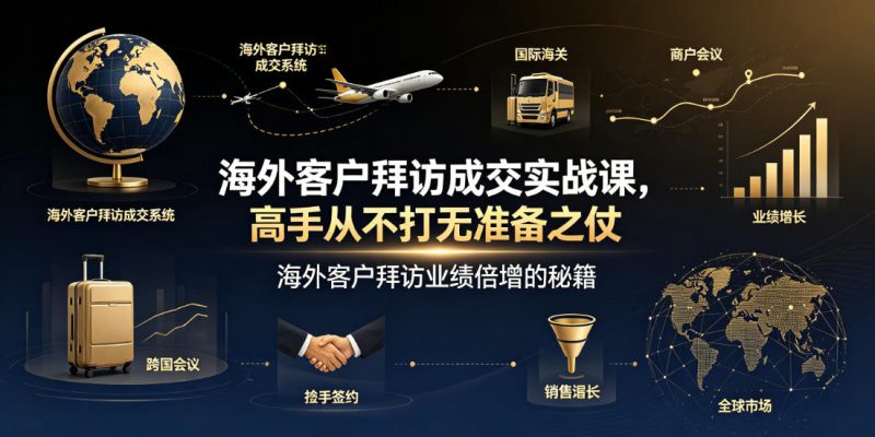海外客户拜访成交实战课，高手从不打无准备之仗，海外客户拜访业绩倍增的秘籍——生财有道创业项目网-生财有道