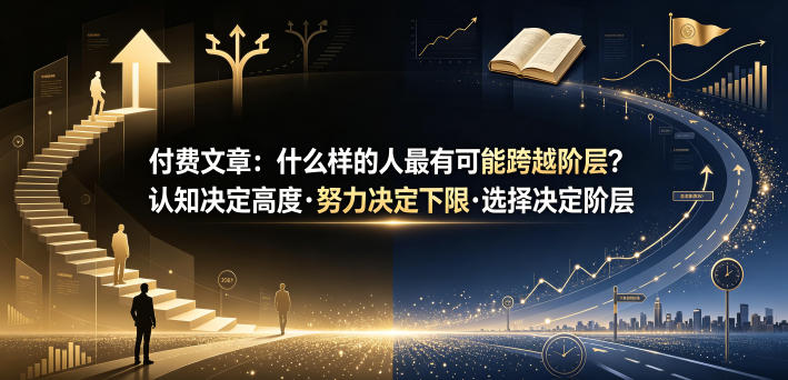 付费文章：什么样的人最有可能跨越阶层？认知决定高度·努力决定下限·选择决定阶层——生财有道创业项目网-生财有道