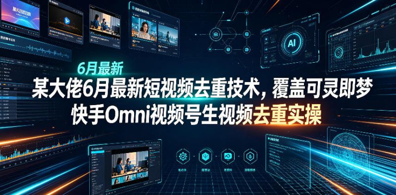 某大佬6月最新短视频去重技术，覆盖可灵即梦快手Omni视频号生视频去重实操——生财有道创业项目网-生财有道