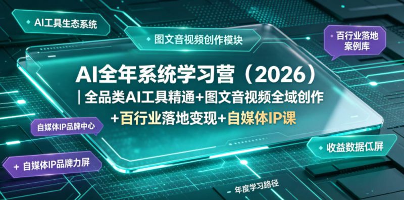 AI全年系统学习营（2026）｜全品类AI工具精通+图文音视频全域创作+百行业落地变现+自媒体IP打造年度进阶大课——生财有道创业项目网-生财有道