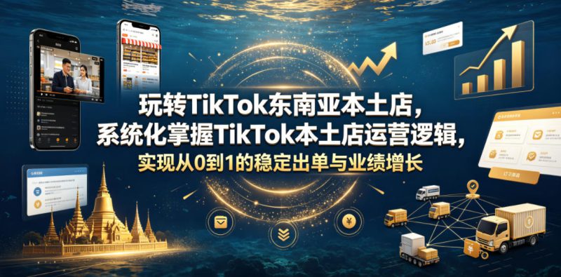 玩转TikTok东南亚本土店，系统化掌握TikTok本土店运营逻辑，实现从0到1的稳定出单与业绩增长——生财有道创业项目网-生财有道