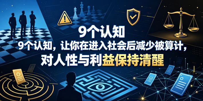 付费文章：9个认知，让你在进入社会后减少被算计，对人性与利益保持清醒——生财有道创业项目网-生财有道