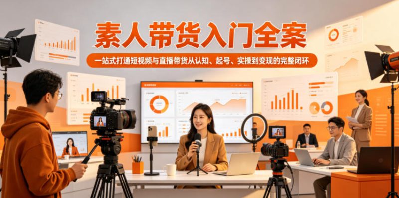 素人带货入门全案，一站式打通短视频与直播带货从认知、起号、实操到变现的完整闭环——生财有道创业项目网-生财有道