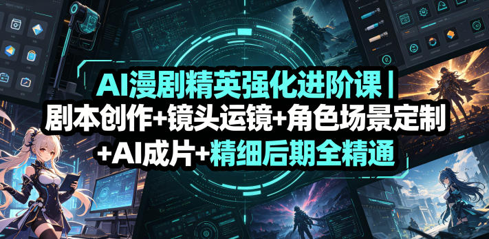 AI漫剧精英强化进阶课｜剧本创作+镜头运镜+角色场景定制+AI成片+精细后期全精通——生财有道创业项目网-生财有道