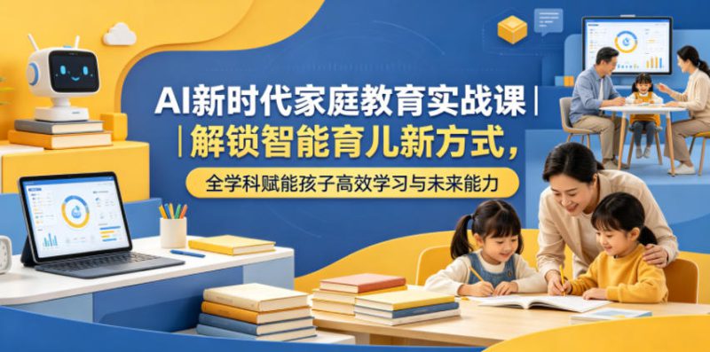 AI新时代家庭教育实战课｜解锁智能育儿新方式，全学科赋能孩子高效学习与未来能力——生财有道创业项目网-生财有道