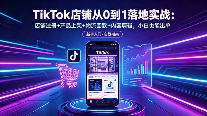 （18862期）TikTok店铺从0到1落地实战：店铺注册+产品上架+物流回款+内容剪辑，小白也能出单_生财有道创业项目网-生财有道