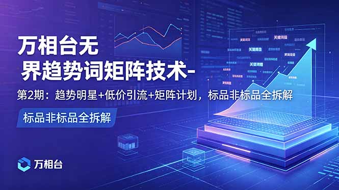 （18861期）万相台无界趋势词矩阵技术-第2期：趋势明星+低价引流+矩阵计划，标品非标品全拆解_生财有道创业项目网-生财有道