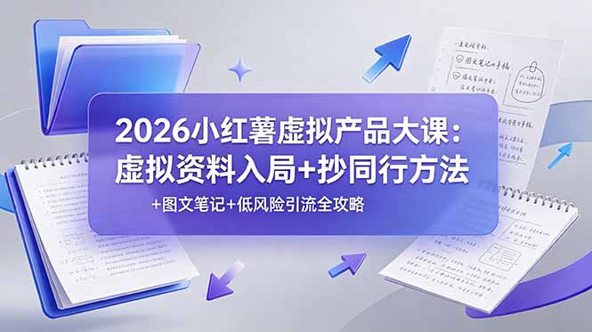 （19035期）2026小红薯虚拟产品大课：虚拟资料入局+抄同行方法+图文笔记+低风险引流全攻略_生财有道创业项目网-生财有道
