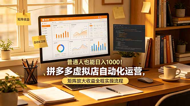 （19022期）普通人也能日入 1000！拼多多虚拟店自动化运营，矩阵放大收益全程实操流程_生财有道创业项目网-生财有道