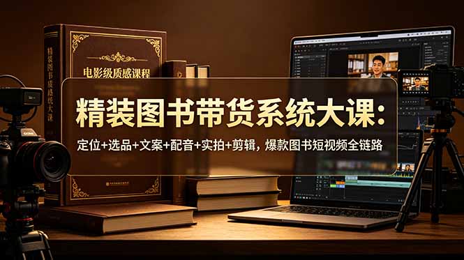 （19007期）精装图书带货系统大课：定位+选品+文案+配音+实拍+剪辑，爆款图书短视频全链路_生财有道创业项目网-生财有道