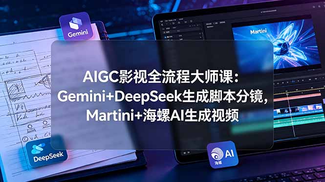 （19008期）AIGC影视全流程大师课：Gemini+DeepSeek生成脚本分镜，Martini+海螺AI生成视频_生财有道创业项目网-生财有道