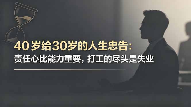 （18769期）付费文章：40岁给30岁的人生忠告：责任心比能力重要，打工的尽头是失业_生财有道创业项目网-生财有道
