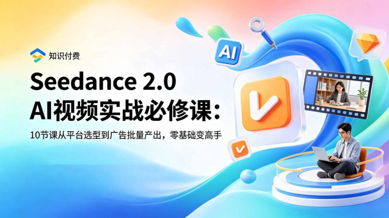 （18998期）Seedance 2.0 AI视频实战必修课：10节课从平台选型到广告批量产出，零基础变高手_生财有道创业项目网-生财有道