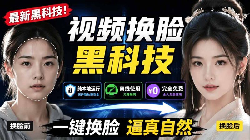 （19025期）AI 人工智能如此夸张？一键视频换脸黑科技，纯本地离线运行，本地视频换脸娱乐工具， AI FaceSwap_生财有道创业项目网-生财有道