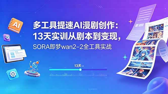 (18707期)多工具提速AI漫剧创作:13天实训从剧本到变现,SORA即梦wan2-2全工具实战_生财有道创业项目网-生财有道