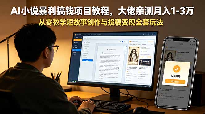 （18898期）AI小说暴利搞钱项目教程，大佬亲测月入1-3万，从零教学短故事创作与投稿变现全套玩法_生财有道创业项目网-生财有道