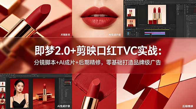 （18729期）即梦2.0+剪映口红TVC实战：分镜脚本+AI成片+后期精修，零基础打造品牌级广告_生财有道创业项目网-生财有道