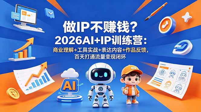 （18839期）做IP不赚钱？2026AI+IP训练营：商业理解+工具实战+表达内容+作品反馈，百天打通流量变现闭环_生财有道创业项目网-生财有道