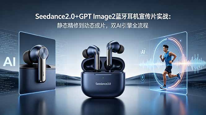 （18730期）Seedance2.0+GPT Image2蓝牙耳机宣传片实战：静态精修到动态成片，双AI引擎全流程_生财有道创业项目网-生财有道