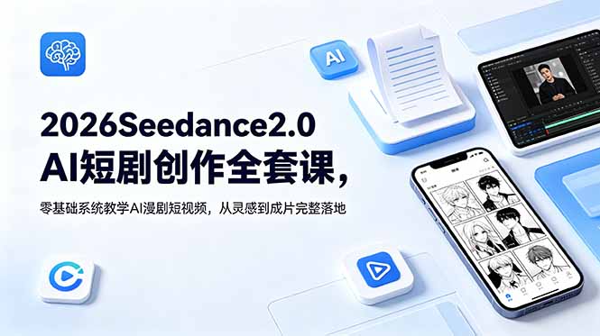 （18958期）2026Seedance2.0AI短剧创作全套课，零基础系统教学AI漫剧短视频，从灵感到成片完整落地_生财有道创业项目网-生财有道