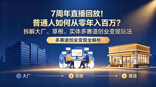 （18894期）7周年直播回放！普通人如何从零年入百万？拆解大厂、草根、实体多赛道创业变现玩法_生财有道创业项目网-生财有道