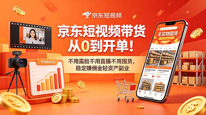 （18895期）京东短视频带货从0到开单！不用露脸不用直播不用囤货，稳定赚佣金轻资产副业_生财有道创业项目网-生财有道