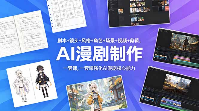 （18734期）剧本+镜头+风格+角色+场景+视频+剪辑，一套课强化AI漫剧核心能力_生财有道创业项目网-生财有道