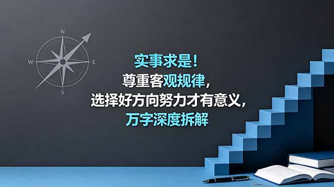 （18744期）付费文章：实事求是！尊重客观规律，选择好方向努力才有意义，万字深度拆解_生财有道创业项目网-生财有道