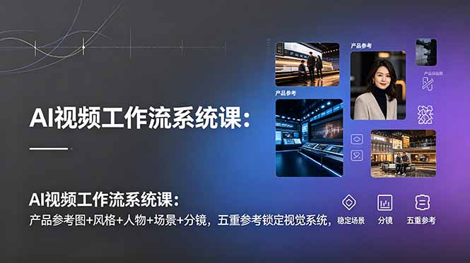 （19016期）AI视频工作流系统课：产品参考图+风格+人物+场景+分镜，五重参考锁定视觉系统，稳定产出高质量视频_生财有道创业项目网-生财有道