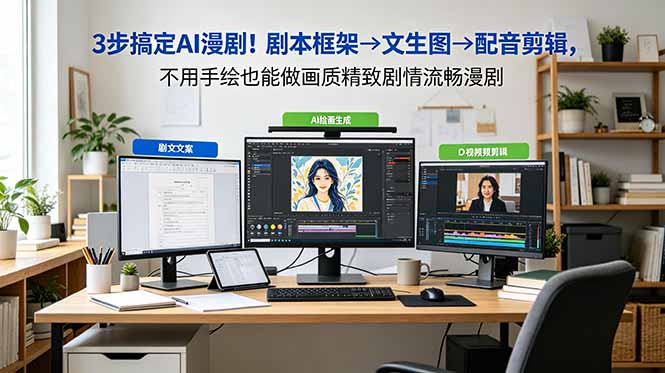 （18866期）3步搞定AI漫剧！剧本框架→文生图→配音剪辑，不用手绘也能做画质精致剧情流畅漫剧_生财有道创业项目网-生财有道