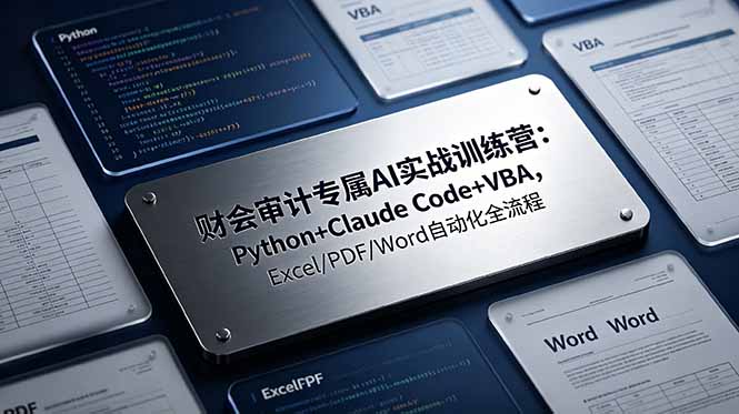 （19028期）财会审计专属 AI实战训练营：Python+Claude Code+VBA，Excel/PDF/Word自动化全流程_生财有道创业项目网-生财有道