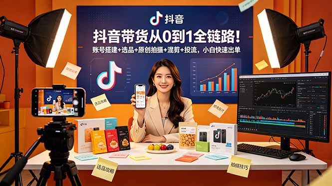 （18963期）抖音带货从0到1全链路！账号搭建+选品+原创拍摄+混剪+投流，小白快速出单_生财有道创业项目网-生财有道