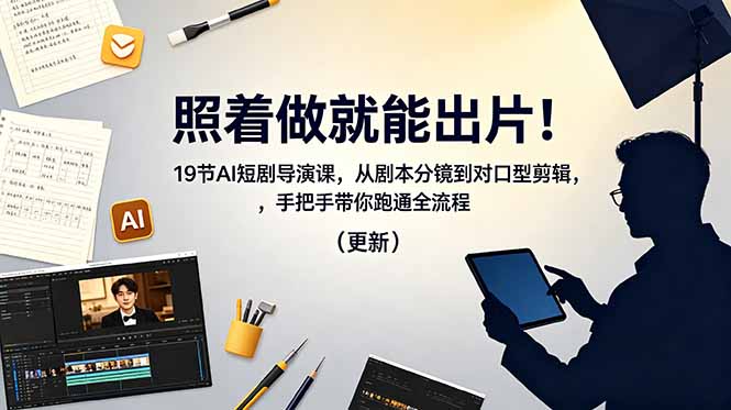 （18694期）照着做就能出片！19节AI短剧导演课，从剧本分镜到对口型剪辑，手把手带你跑通全流程（更新）_生财有道创业项目网-生财有道