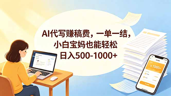 （18772期）AI代写赚稿费，一单一结，小白宝妈也能轻松日入500-1000+_生财有道创业项目网-生财有道