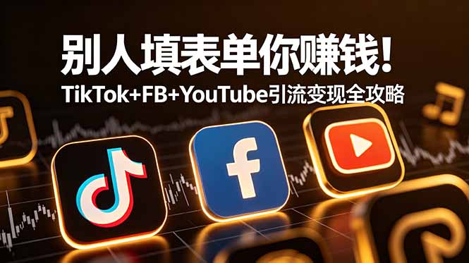 （19018期）别人填表单你赚钱！TikTok+FB+YouTube 引流变现全攻略【原创双语字幕】_生财有道创业项目网-生财有道